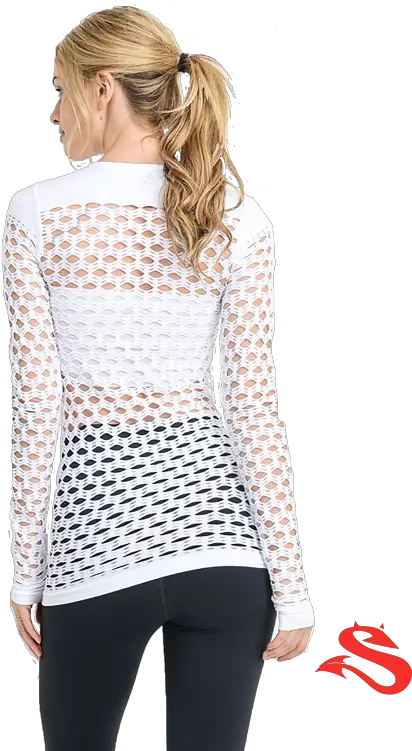 Download White Long Sleeve Fishnet Tank Color Full Size Blouse Png Fishnet Png