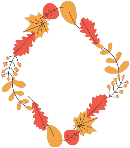 Diamond Shape Autumn Leaves Frame Moldura Outono Png Fall Leaves Border Png