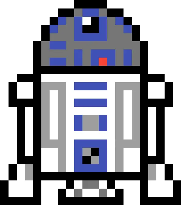 R2d2 Minecraft Pixel Art Star Wars Png R2d2 Png