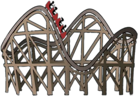 Rollercoaster With Red Cars Clipart Transparent Png Stickpng Roller Coaster Ride Cartoon Bridge Clipart Transparent