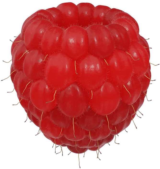 Large 3d Isolated Fruit Berry Raspberry Bringebær Frø Png Berry Png
