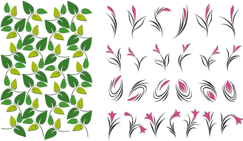 Flower Pattern Png Leaves And Flowers Clipart Simple Flower Png