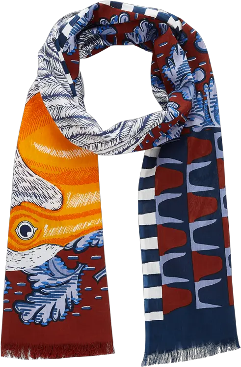 Pelican Scarf Blue Inouitoosh Scarf Png Pelican Png