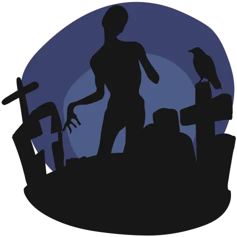 Graveyard Ghoul Papercut Illustration Transparent Png Silhouette Ghoul Png