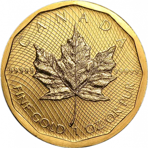 Any Year 1oz Canadian Gold Maple Leaf 99999 Canadian Gold Maple Leaf Png Canadian Leaf Png