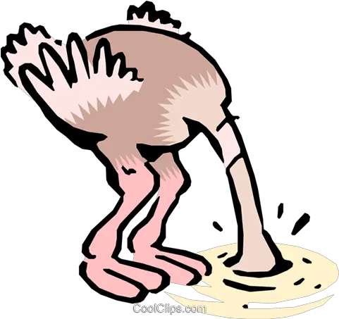 Cartoon Ostrich Royalty Free Vector Clip Art Illustration Animated Head In The Sand Gif Png Sand Clipart Png