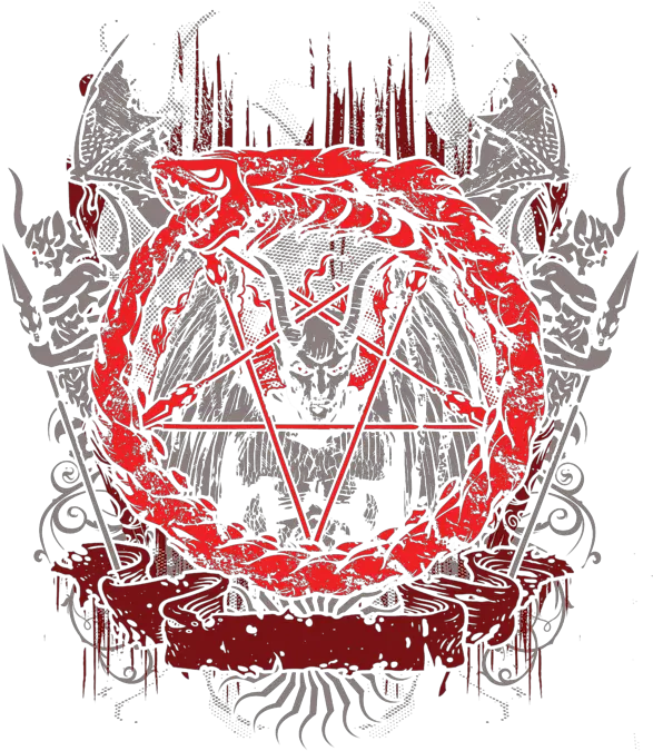 Ouroboros Devil Pentagram T Shirt Illustration Png Ouroboros Transparent