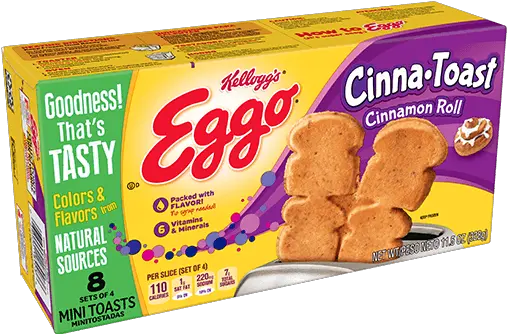 Kelloggu0027s Eggo Cinna Toasts Cinnamon Roll Chocolate Chip Eggo French Toast Sticks Png Cinnamon Roll Png