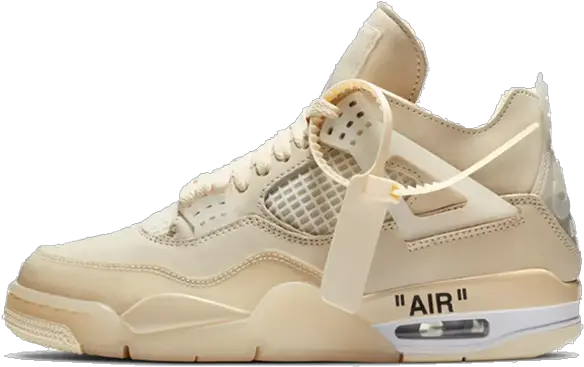 Air Jordan 4 X Off White Sail Cream Air Jordan 4 Off White Png Off White Png