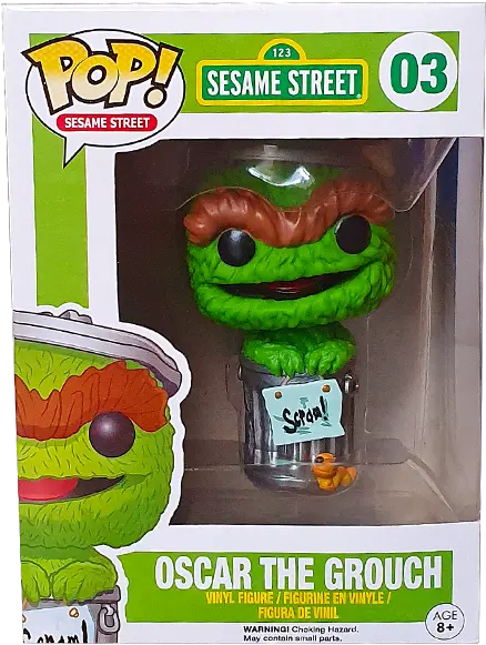 Exclusive Sesame Street Orange Oscar The Grouch 375 Vinyl Batman Vs Superman Funko Pop Wonder Woman Png Oscar The Grouch Png