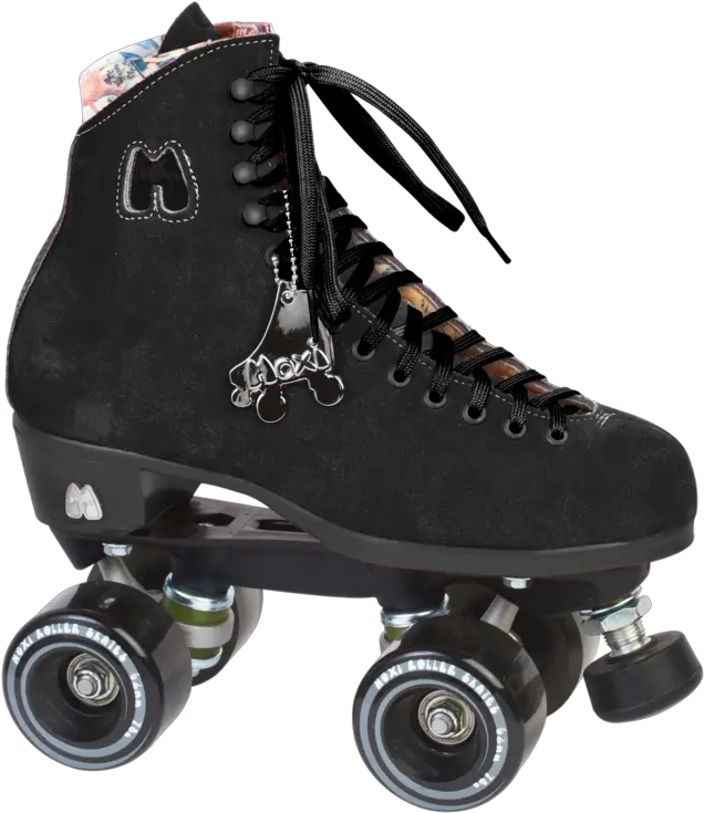 Classic Black Suede Moxi Lolly Roller Skates Black Png Roller Skates Png