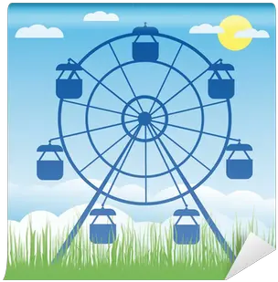 Wall Mural Ferris Wheel Vector Illustration Amusement Park Amusement Park Ferris Wheel Cartoon Png Ferris Wheel Icon