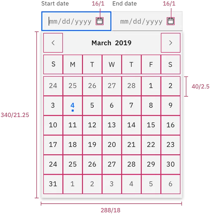 Date Picker U2013 Carbon Design System Dot Png Calendar Button Icon