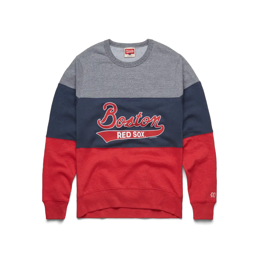 Script Boston Red Sox Stripe Crewneck Png Logo