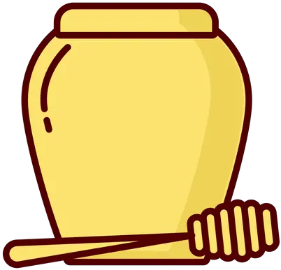 Honey Jar Dipper Flat Illustration Icon Transparent Png Tarro De Miel Png Honey Pot Icon