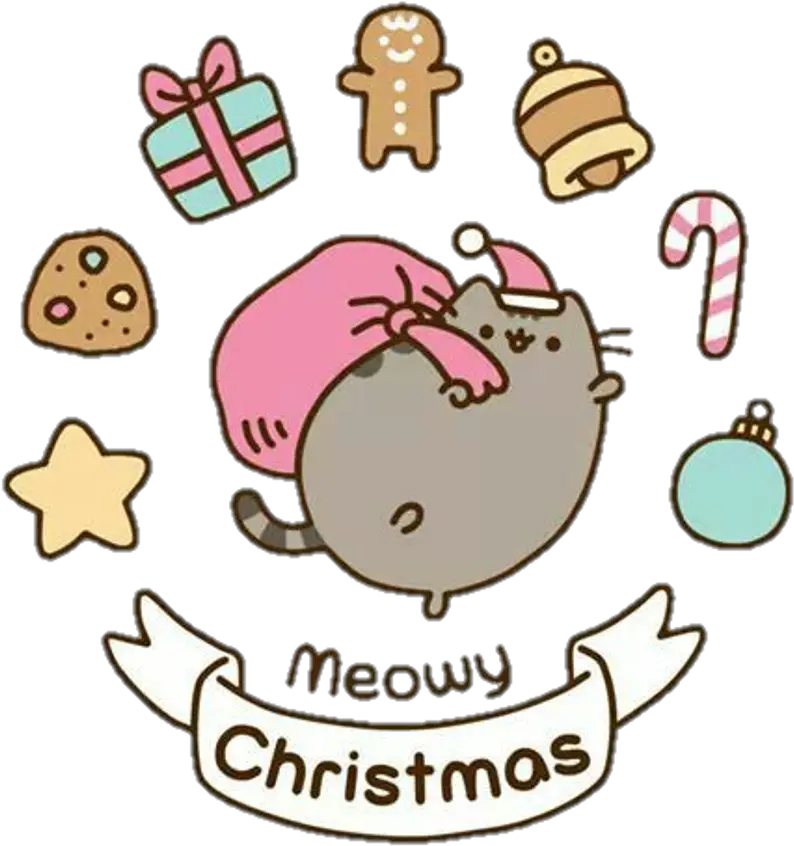 Pusheen Cat Drawing Easy Christmas Png Easy Christmas Drawing Pusheen Cat Pusheen Transparent Background