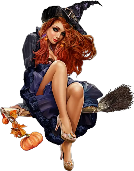 Download Hd Jolie Sorcière Sur Son Balai Png Witch Sexy Witch Png Witch Transparent