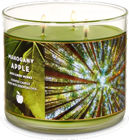 Body Works Mahogany Apple 3 Wick Candle Mahogany Apple Bath And Body Works Png Bath And Body Works Logo Png