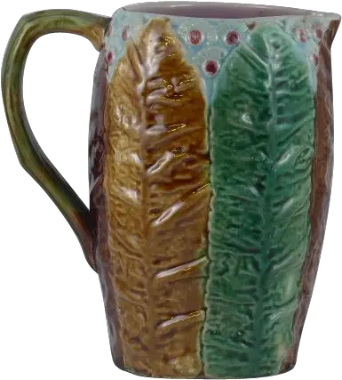 Download Hd Rare Antique Victoria Majolica Tobacco Leaf Jug Png Tobacco Leaf Png