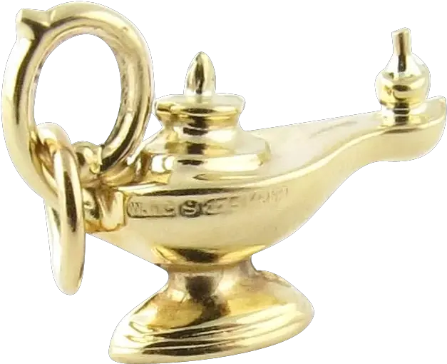 Download Vintage 9k Yellow Gold 3 D Genie Lamp Charm Brass Brass Png Genie Lamp Png