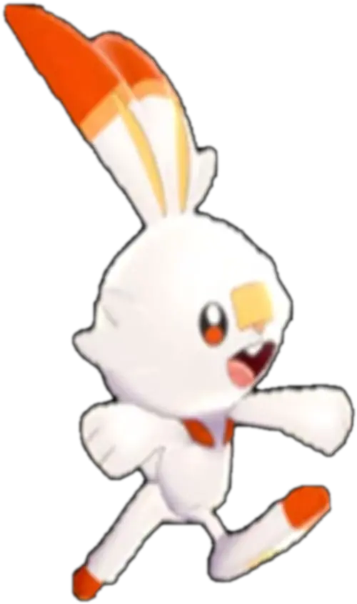 Punching Scorbunny Png White And Orange Pokemon Sword And Shield Png