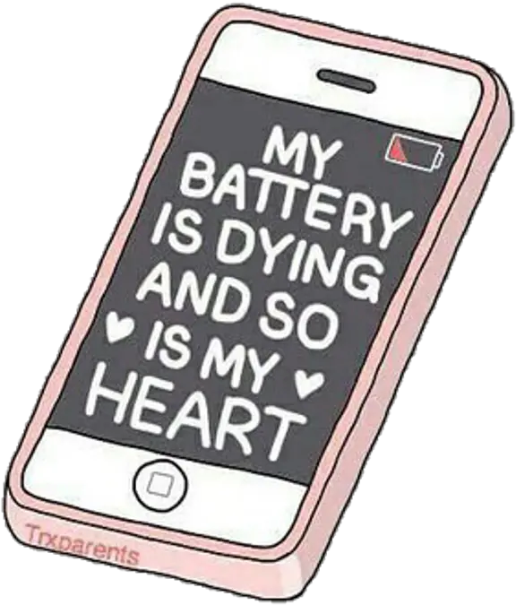 Download Cell Battery Overlay Tumblr Pink Cellphone Iphone Png Smart Phone Png