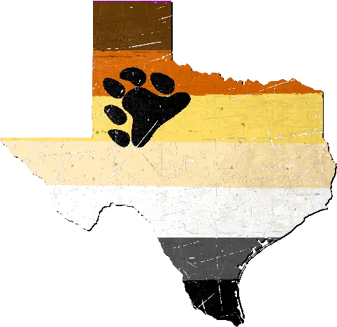 Texas Silhouette Bear Pride Flag Gay Bears Paw Texas Pride Png Texas Silhouette Png