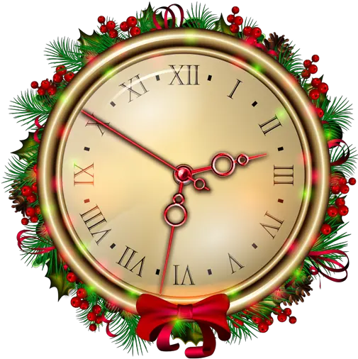 About Happy Christmas Clock Live Wallpaper Google Play Christmas Clock Logo Png Snowflake App Icon
