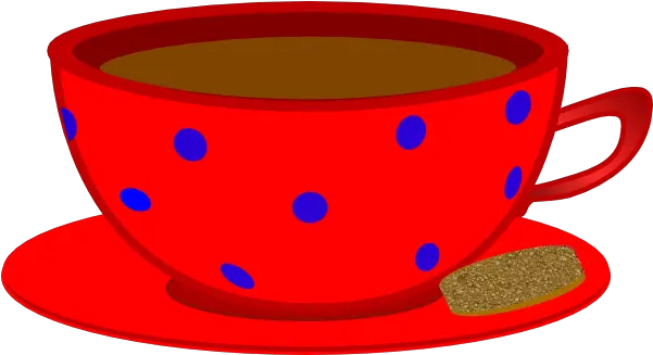 Red Cup Saucer Blue Polka Dots Clip Art Cup And Saucer Clipart Png Red Cup Png