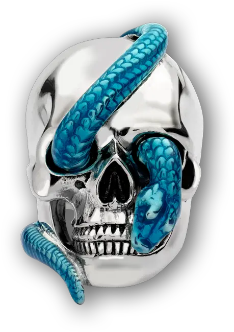 Silver Skull Blue Snake Eye Ring Skull Png Snake Eye Png