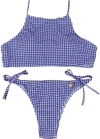 Holiday Beach Plaid Open Bikini S Pink Swimsuit Bottom Png Girl In Bikini Png