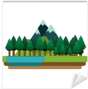 Forest And Mountain Icon Landscape Nature Outdoor Beautiful Season Theme Isolated Design Vector Illustration Wall Mural U2022 Pixers We Live To Parc De Sceaux Png Landscape Icon Vector