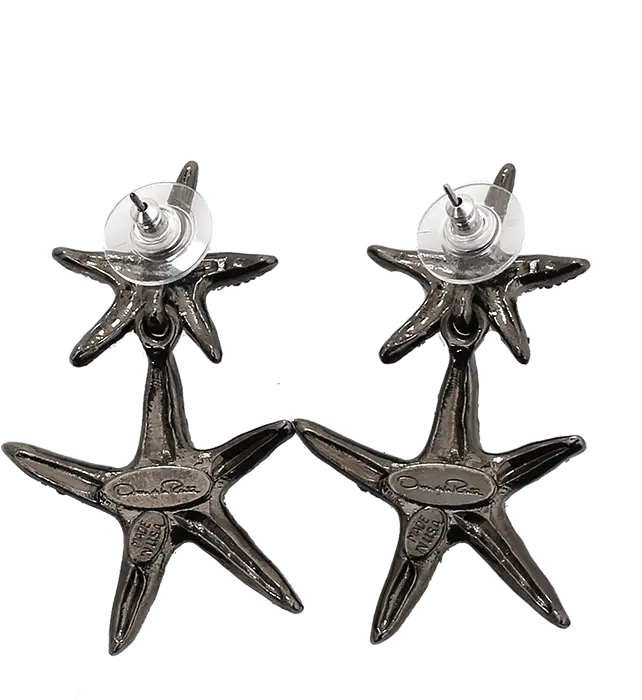 Pave Sea Star Drop Earrings Marissa Collections Png