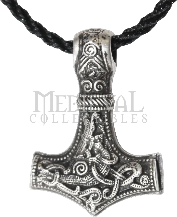 Sterling Silver Mjolnir Necklace Ds4021 By Medieval Viking Jewelry Png Mjolnir Png