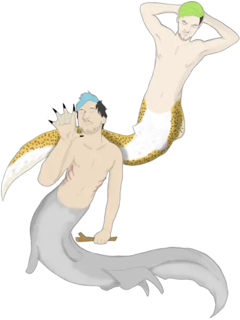 Download Hd Mermaid Markiplier And Jacksepticeye Transparent Illustration Png Mermaid Silhouette Png