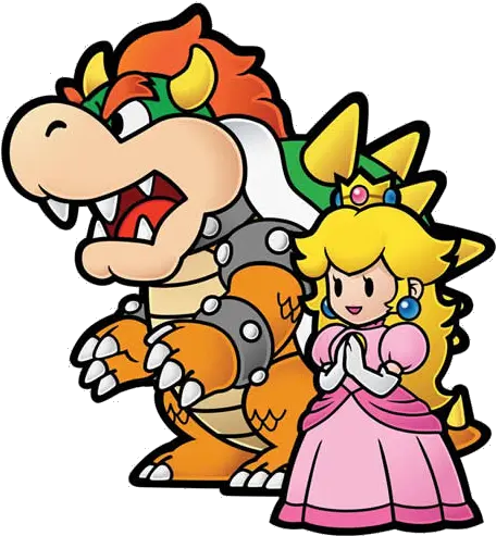 Mario And Princess Peach Love Nintendo Super Paper Mario Bowser Png Paper Mario Transparent