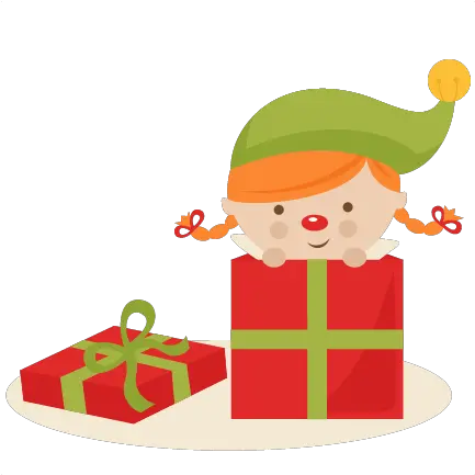 4570book Christmas Elf Girl Clipart Png In Pack 6598 Cute Christmas Presents Png Elf Png