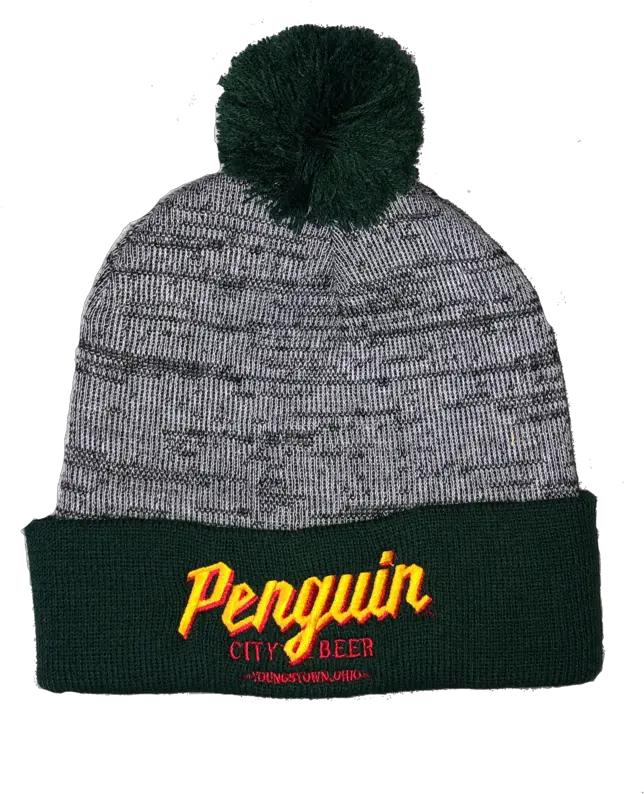 Green Pom Yellow Writting Beanie Png Pom Pom Png