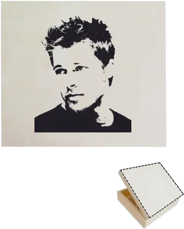 Wooden Tea Bag Organiser With Printing Brad Pitt Wall Decal Png Brad Pitt Png