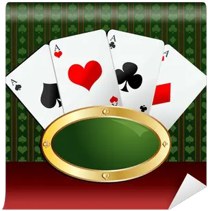 Playing Cards Background With Four Aces Wall Mural U2022 Pixers We Live To Change Baize Png Playing Cards Transparent Background