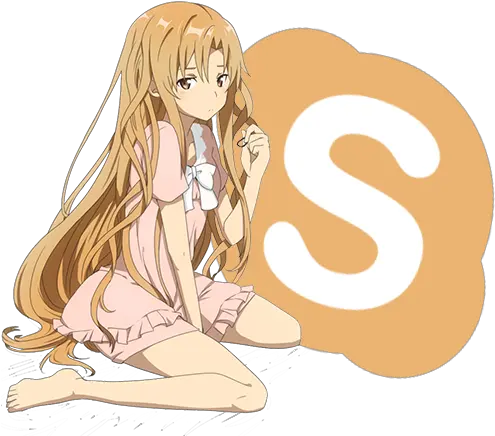 Download Hd Asuna Yuuki Skype Logo Anime Transparent Png Png Asuna Skype Logo Png