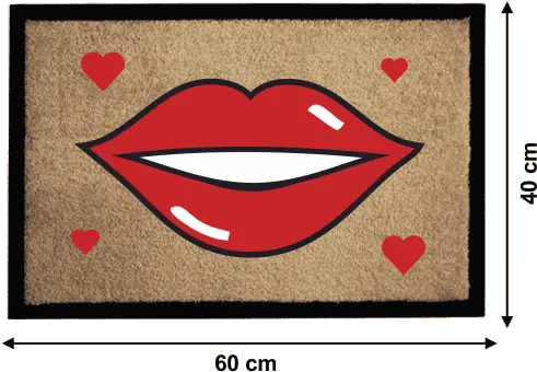 Personalised Printed Doormat 60 X 40 Cm With Printing Red Lips Png Lip Print