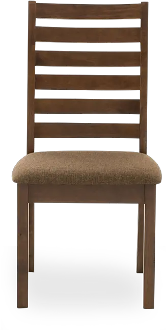 Brown Wood Chair With Linen Seat Wood Chair Front Png Seat Png