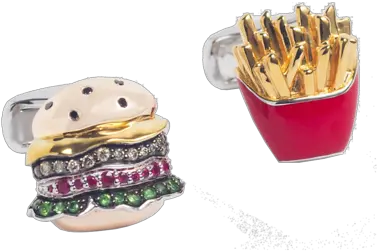 Burger Fries Cufflinks Junk Food Png Burger And Fries Png