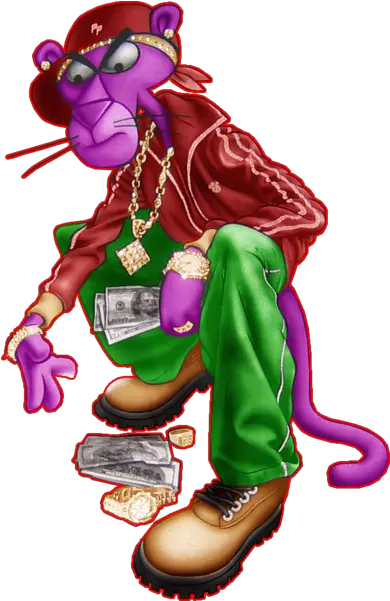 Download Pink Panther Gangsta Pink Panther Cartoon Art Pink Panther Gangster Png Gangster Png