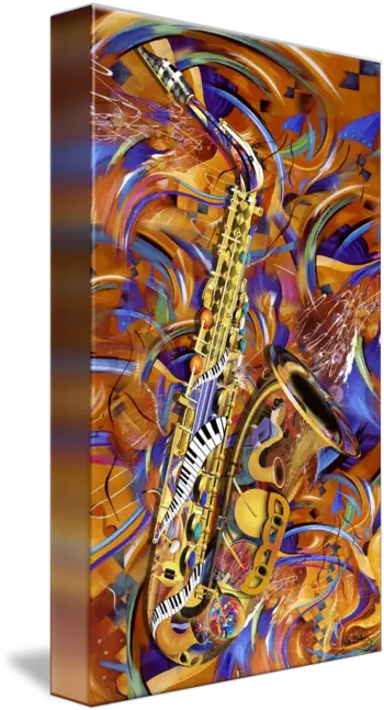 A Little Sax Abstract Colorful Jazz Saxophone Prin By Julie Borden Saxophonist Png Sax Icon