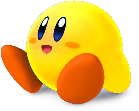Yellow Kirby Sitting Transparent Png Stickpng Yellow Kirby Png Kirby Transparent Background