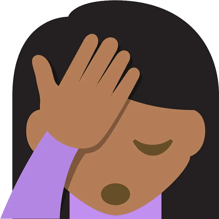 Person Facepalming Emoji Clipart Palm To Forehead Emoji Png Facepalm Emoji Png