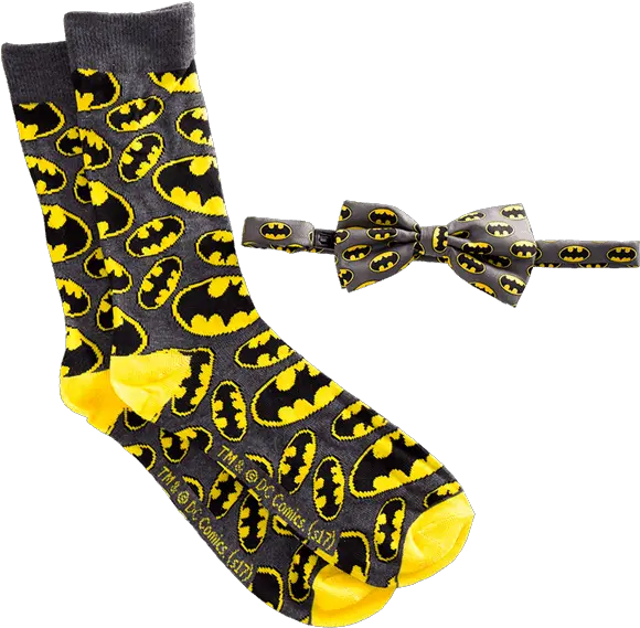 Dc Comics Batman Logo Socks U0026 Bowtie Gift Pack Sock Png Batman Logo Outline