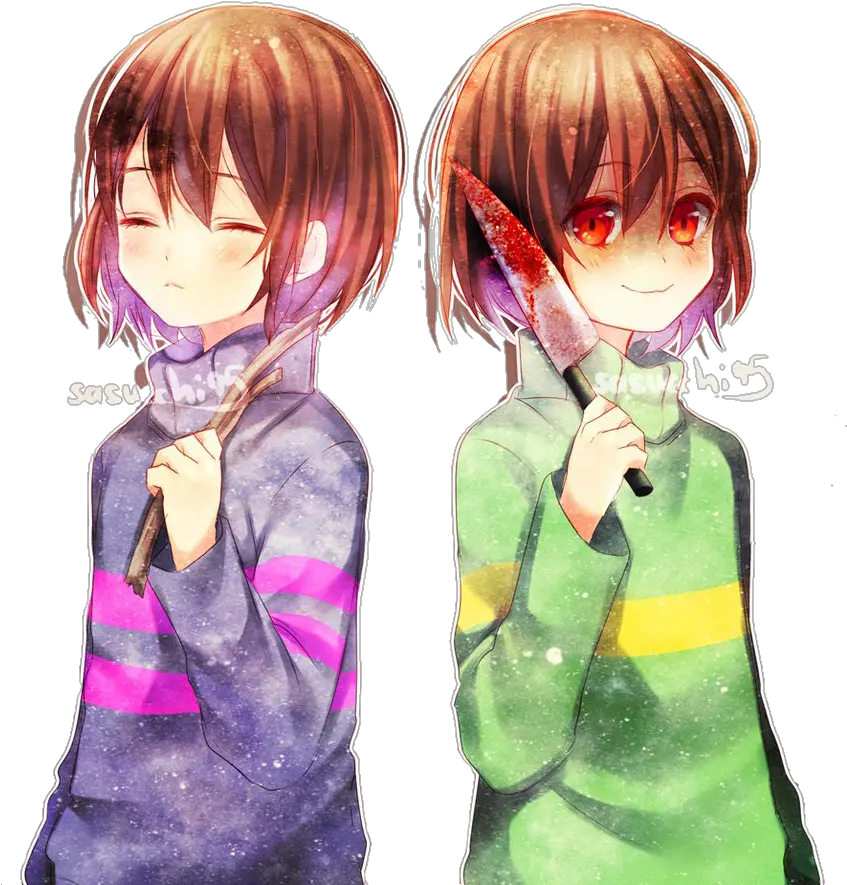 Frisk Chara Charisk Undertalesans Drawed Sasucchi Png Frisk Chara Sans Undertale Chara Png